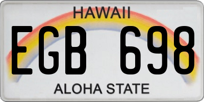 HI license plate EGB698