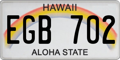 HI license plate EGB702