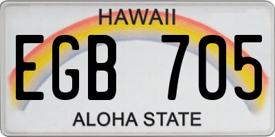 HI license plate EGB705