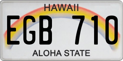 HI license plate EGB710