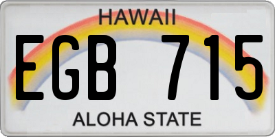 HI license plate EGB715