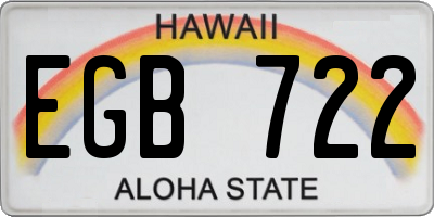 HI license plate EGB722