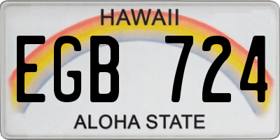 HI license plate EGB724