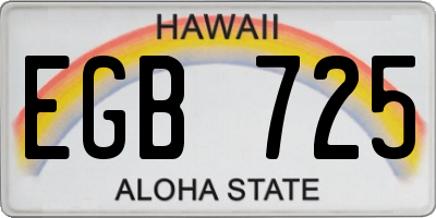 HI license plate EGB725