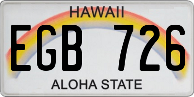 HI license plate EGB726