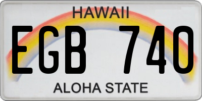 HI license plate EGB740