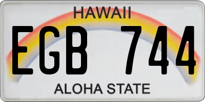 HI license plate EGB744