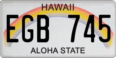 HI license plate EGB745