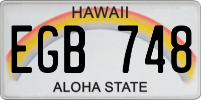 HI license plate EGB748