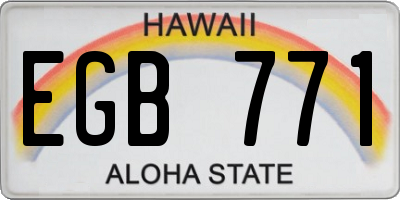 HI license plate EGB771