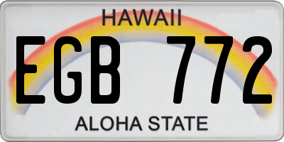 HI license plate EGB772
