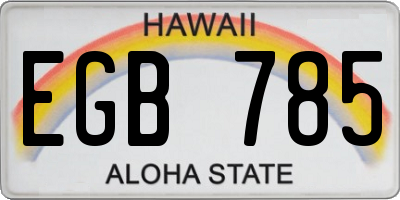 HI license plate EGB785