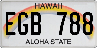 HI license plate EGB788