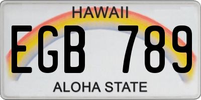 HI license plate EGB789