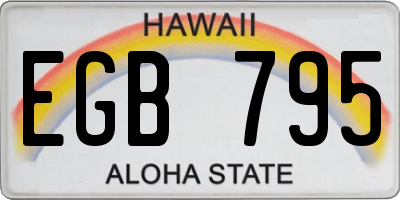 HI license plate EGB795
