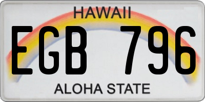 HI license plate EGB796
