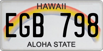 HI license plate EGB798