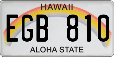 HI license plate EGB810