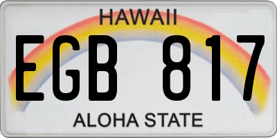 HI license plate EGB817