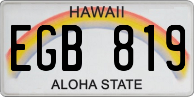HI license plate EGB819