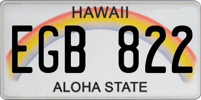 HI license plate EGB822