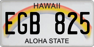 HI license plate EGB825