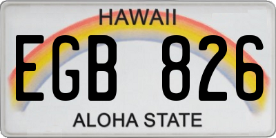 HI license plate EGB826