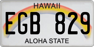 HI license plate EGB829