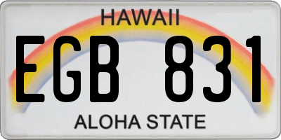 HI license plate EGB831