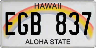 HI license plate EGB837
