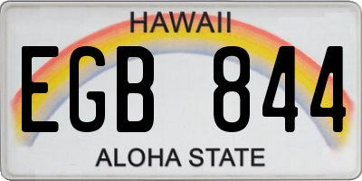 HI license plate EGB844
