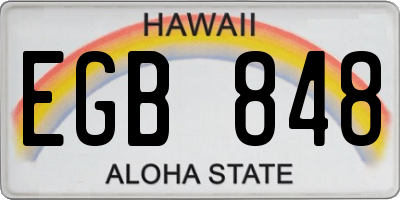 HI license plate EGB848