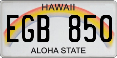 HI license plate EGB850
