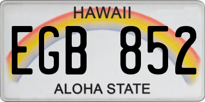 HI license plate EGB852