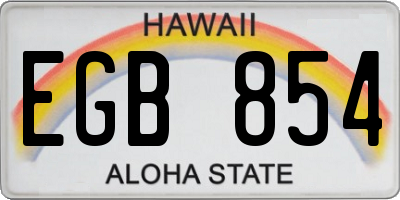 HI license plate EGB854