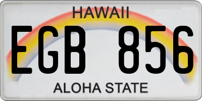 HI license plate EGB856