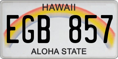 HI license plate EGB857