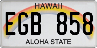 HI license plate EGB858