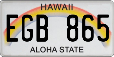HI license plate EGB865