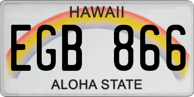 HI license plate EGB866