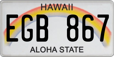 HI license plate EGB867