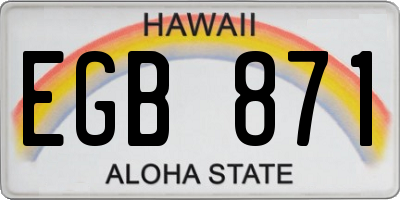 HI license plate EGB871