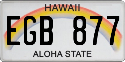 HI license plate EGB877