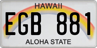 HI license plate EGB881