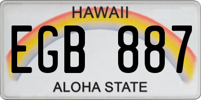 HI license plate EGB887