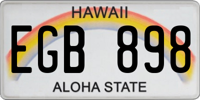 HI license plate EGB898
