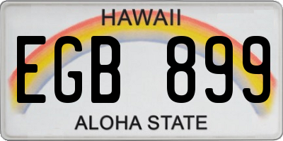 HI license plate EGB899