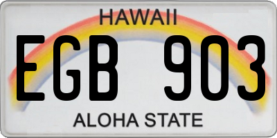 HI license plate EGB903