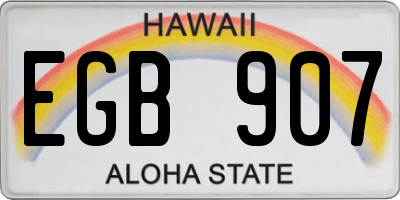 HI license plate EGB907