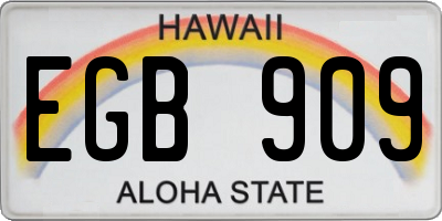 HI license plate EGB909